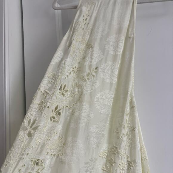 Out From Under Robyn Eyelet Maxi Slip Dress XS Yellow Ethereal Embroidered - Picture 13 of 13